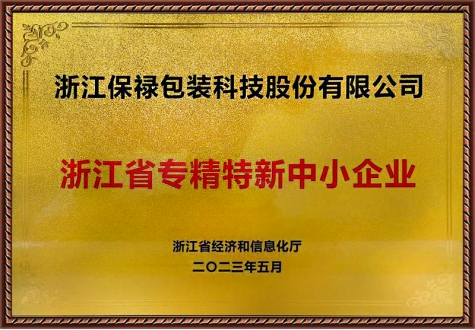浙江省專精特新中小企業(yè)